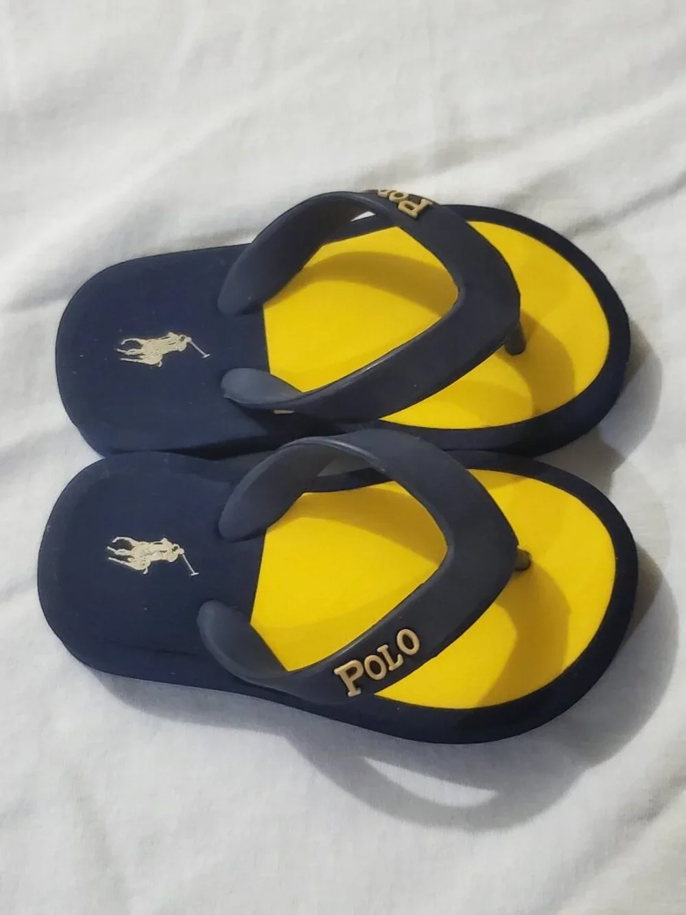 Polo Ralph Lauren Kids summer Flip Flop classic navy/yellow slipper